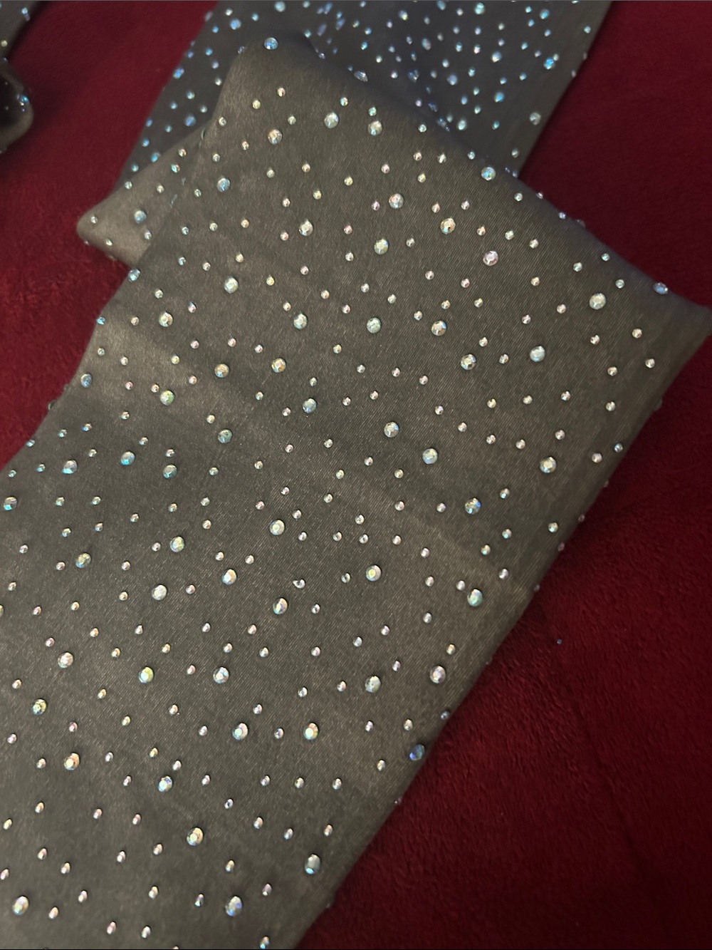 Embellished Olive Green Tights with Rhinestones